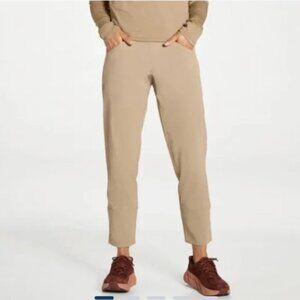 Hoka One One Transport Pants Khaki Fold Over Classic Casual Size Small Women NWT